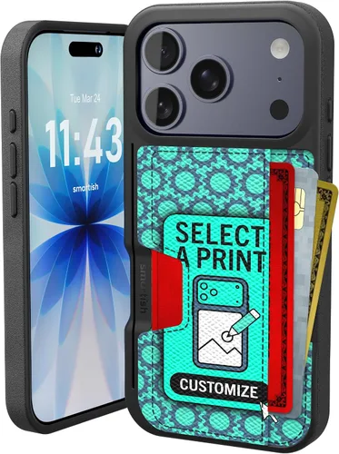 Vista 34 de Smartish Funda tipo cartera para iPhone 11 Pro - Wallet Slayer Vol. 2 [soporte protector delgado] tarjetero (seda) - Black Tie Affair