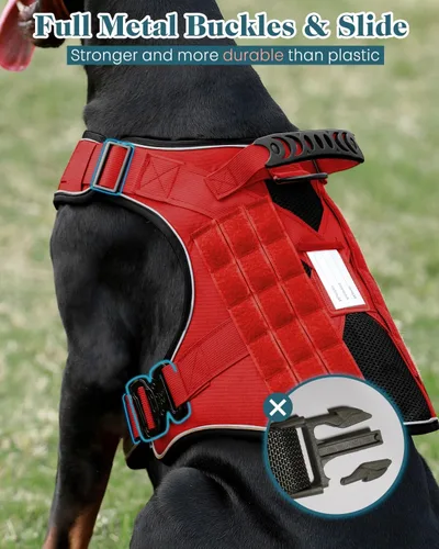 Vista 3 de Chaleco de perro de servicio para perros medianos, arnés de perro de servicio en entrenamiento con parches, chaleco ajustable para perros
