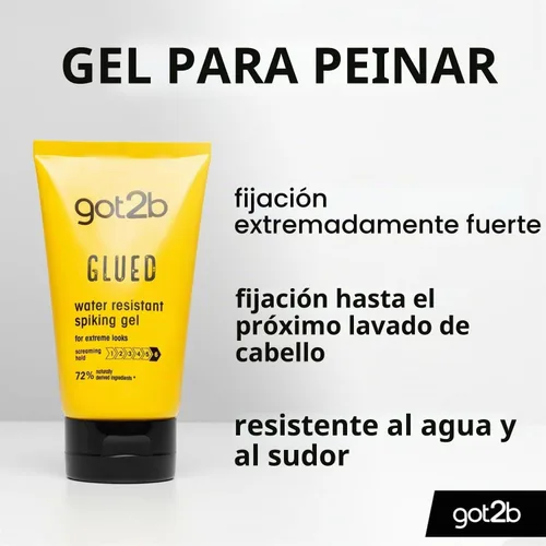 Vista 6 de Schwarzkopf Got2b Pegamento pegado para estilizar, resistente al agua (5.1 fl oz), paquete de 2