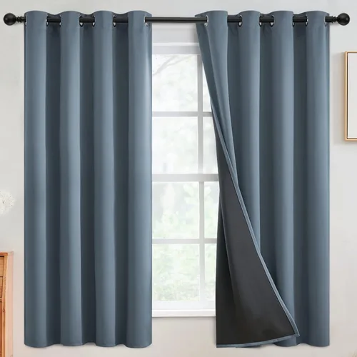 Vista 80 de SimpleHome - Cortinas opacas 100% para recámara, cortinas de ventana con ojales beige, con aislamiento térmico, cortinas de oscurecimiento