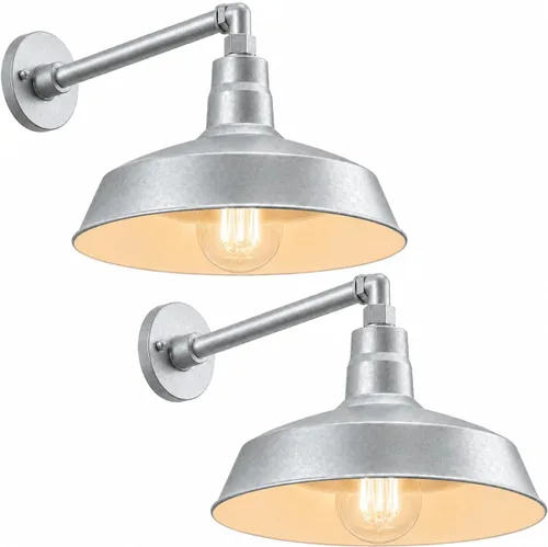 Vista 26 de 14 pulgadas. RLM Warehouse - Pantalla con brazo de cuello de cisne y bombilla Led A19 5000K de 9W Negro satinado (paquete de 1)