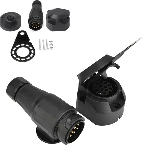 Vista 8 de Enchufe de remolque para remolque, 12 V, 13 pines, enchufe de remolque, adaptador de conector de enchufe para remolque, barra de remolque