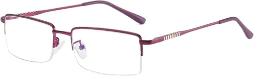 Vista 7 de Half Rimless Metal Eyewear Frames Blue Light Blocking Transparent Lens Business Glasses