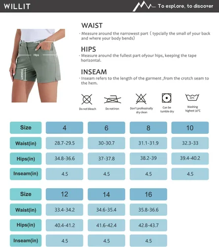 Vista 7 de Willit Pantalones cortos de golf de 4.5 pulgadas para mujer, de secado rápido, casuales, con bolsillos, resistentes al agua