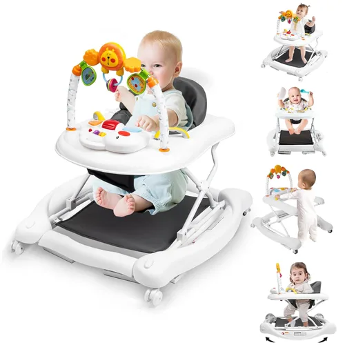 Vista 13 de Boyro Baby Andador de bebé 5-en-1, andadores de bebé para niños y niñas de 6 a 12 meses, andador de actividad plegable, andador para bebés y niños