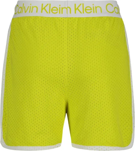 Vista 3 de Calvin Klein Pantalones cortos de correr para niña, malla de secado rápido, cintura elástica y estilo sin cierre