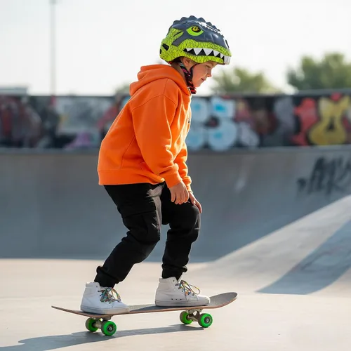 Vista 6 de KINGBIKE Casco para niños pequeños para niños y niñas de 2 a 8 años, casco de bicicleta para niños, cascos ligeros de dinosaurio con luz LED