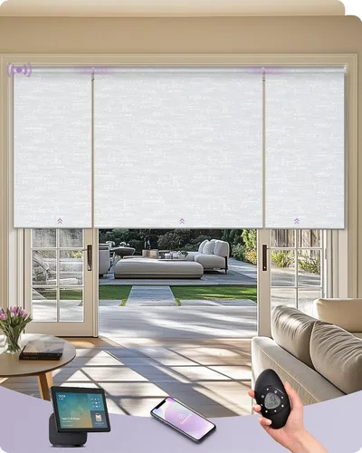 Vista 8 de Graywind Persianas enrollables inteligentes compatibles con Alexa Google, persianas motorizadas de tamaño personalizado para ventanas