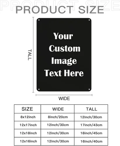 Vista 7 de Letrero de metal personalizado con tu propio texto o imagen, texto, imagen, logotipo, imagen, letreros personalizados para pared, exteriores, calle