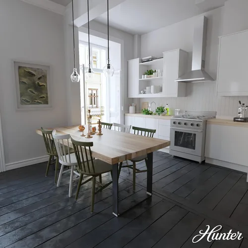 Vista 3 de Hunter - Maple Park 1-light Noble Bronze, Mini lámpara colgante, regulable, estilo casual, forma de campana, para dormitorios, cocinas, comedor