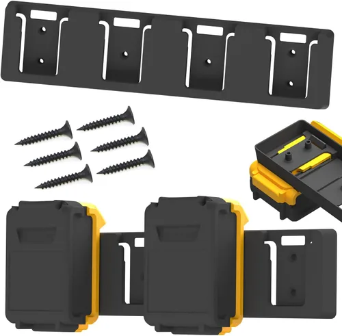 Vista 9 de Soporte de batería compatible con soporte de batería DeWalt 20V, montaje de 4 ranuras a granel, herramienta de garaje, herramientas para Dewalt 20v