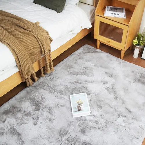 Vista 50 de Ghouse Alfombra ultrasuave de pelo sintético de conejo 2x3, alfombras lavables a máquina para dormitorio, alfombras esponjosas para sala de estar