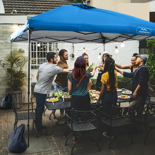 Vista 60 de KAMPKEEPER Cubierta de Repuesto Superior para Carpa Toldo Emergente con Ventilación de Aire y Correa Elástica Ajustable, Poliéster Resistente a Azul