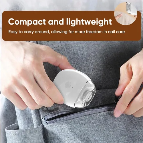 Vista 7 de Cortaúñas eléctrico automático: recortador de uñas recargable con luz LED, herramienta de cuidado silencioso de 3 velocidades para adultos, personas