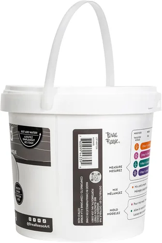Vista 5 de Brea Reese: Mix2Mold - Cubo de resina de cerámica en polvo blanco de 5.5 libras, no tóxico, acabado mate suave, sin calor ni horno, solo añade agua
