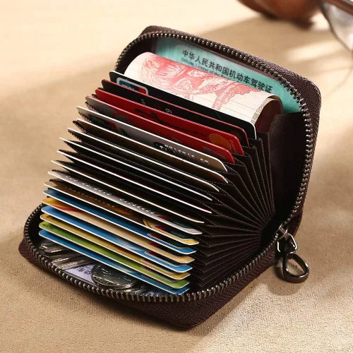 Vista 2 de Rfid - Tarjetero de cuero genuino para hombre