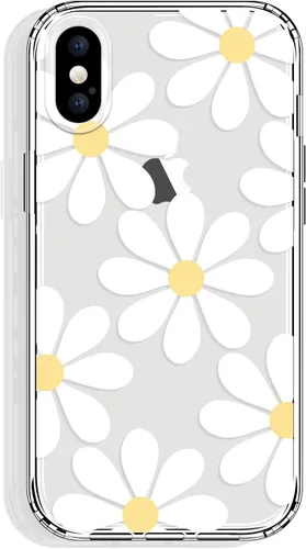 Vista 25 de GYZYA Funda para iPhone X y iPhone Xs, 5.8 pulgadas transparente con diseño floral, lindo protector delgado parachoques de TPU + cubierta trasera a