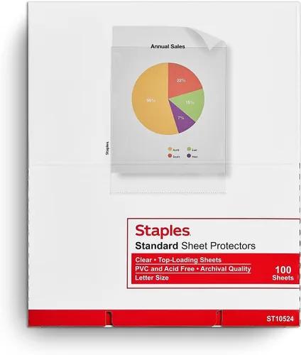 Vista 4 de Staples Protectores de sábanas pesados, 8.5 x 11 pulgadas, transparentes
