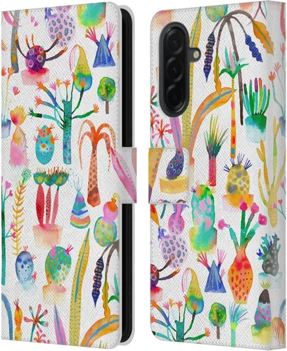 Vista 24 de Head Case Designs Officially Licensed Ninola Brushstrokes Black Summer Patterns Leather Wallet Case Compatible with Samsung Galaxy A07 4G