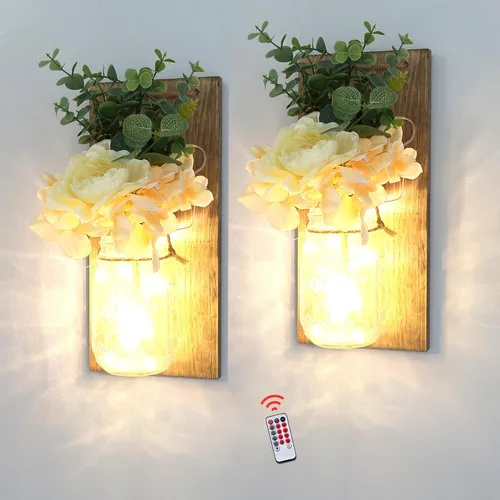 Vista 48 de Decoración rústica de madera para colgar en la pared con tira de luces LED para sala de estar y dormitorio modernos, estilo campestre inspirador