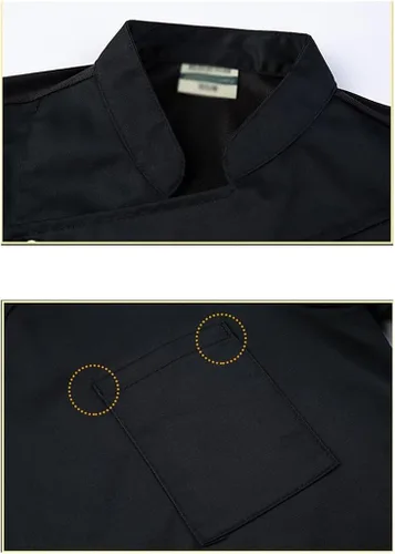 Vista 5 de Chef Uniform for Women Men Chef Jacket Short Sleeve Lightweight Chef Coat Comfortable for Kitchen Cooking