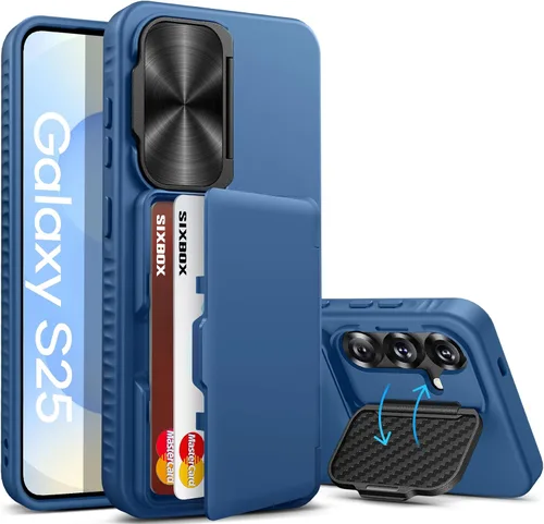 Vista 28 de para Samsung Galaxy S25 Funda, Compatible con MagSafe y Soporte Integrado y Grado Militar de Resistencia a Caídas, Funda Magnética Translúcida