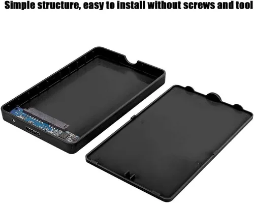 Vista 6 de Disco duro móvil, caja de disco duro, material ABS Interfaz USB 3.0 de alta velocidad para WINDOWS7/XP/Vista discos duros de 2.5 pulgadas (negro)