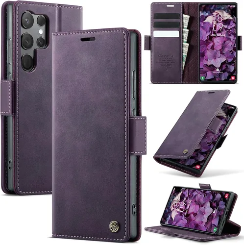 Vista 55 de Funda tipo cartera para Samsung Galaxy Z Fold 7 de piel con tarjetero y función atril, cierre magnético, bloqueo RFID, TPU a prueba de golpes, Negro