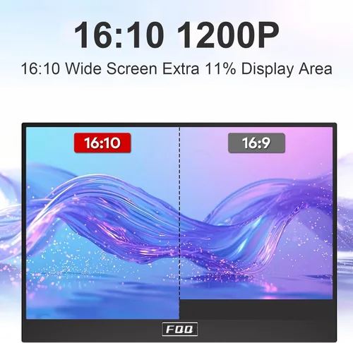 Vista 3 de Monitor portátil 14 pulgadas 1200P IPS FHD 100% sRGB segunda pantalla