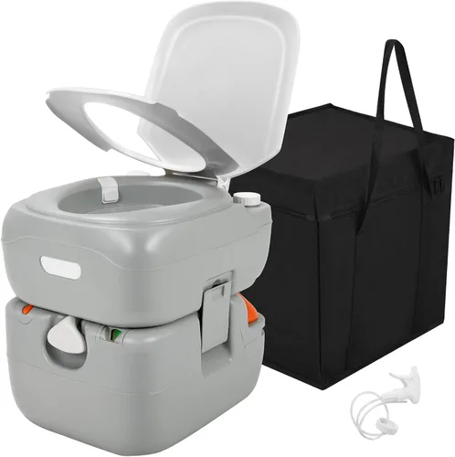 Vista 8 de YITAMOTOR Baño portátil de 6.34 galones para acampar con colección de papel Gris