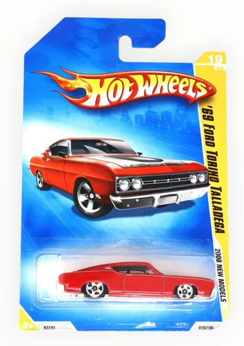 Vista 2 de Hot Wheels 2008 Nuevos Modelos Rojo '69 Ford Torino Talladega w/ 5SPs #019 (19 de 40) Escala 1:64