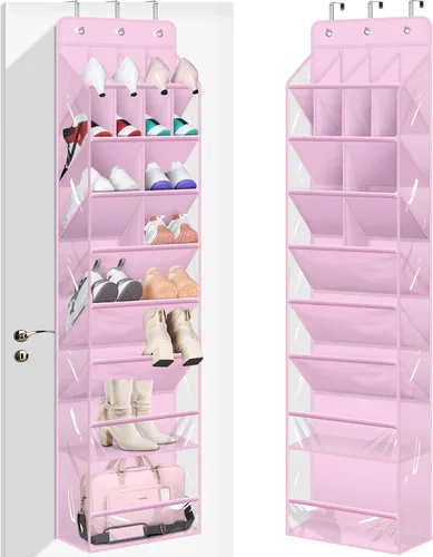 Vista 3 de MISSLO Organizador de zapatos de 12 niveles sobre la puerta y organizador de zapatos transparente sobre la puerta