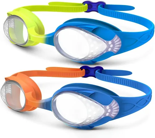 Vista 17 de OutdoorMaster - Gafas de natación de ajuste rápido para niños (2 unidades)