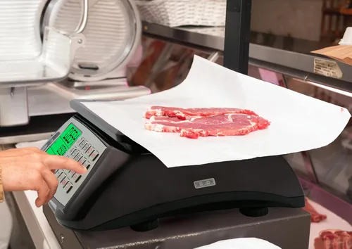 Vista 8 de Báscula de Cálculo de Precios, Báscula Comercial para Alimentos, Función de Contaje, 66 lb/30 kg, 1 g, Recargable, Diseño Impermeable, Teclas
