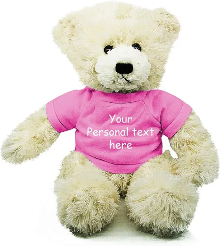 Vista 14 de Plushland Oso de peluche Brandon crema de 12 pulgadas, regalo personalizado para el día de la madre, San Valentín, graduación, cumpleaños
