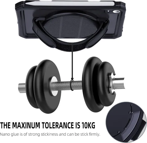 Vista 8 de Soporte adhesivo giratorio de 360 grados, soporte adhesivo ajustable multiángulo para tableta con correa de mano, compatible con iPad Pro 11/12.9