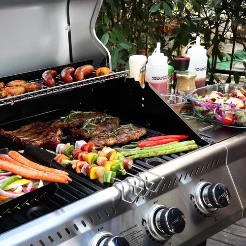 Vista 5 de Royal Gourmet GA4400T Parrilla de acero inoxidable de 4 quemadores, gasolina de propano líquido, 40,000 BTU, estilo de carrito, perfecto para un