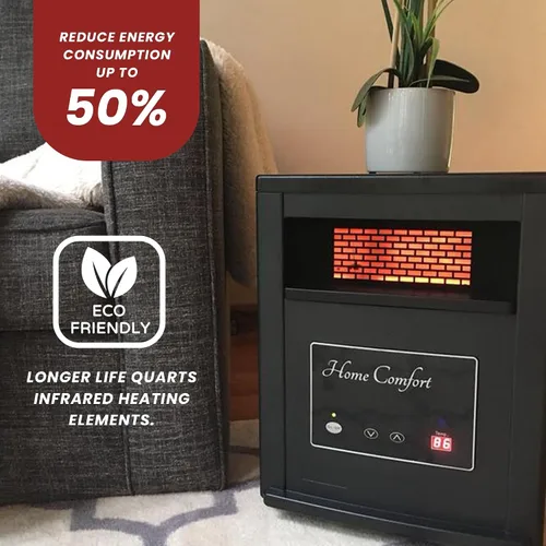 Vista 6 de Calentador infrarrojo Home Comfort 1500: calentador de espacio de eficiencia energética con termostato y control remoto, calentador portátil