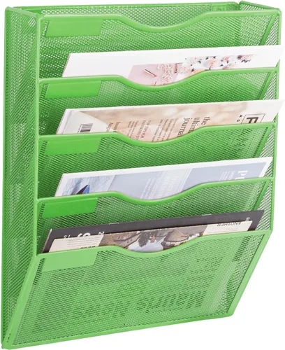 Vista 33 de EASEPRES Organizador de archivos de malla de 3 bolsillos para colgar en la pared, carpeta de papel para correo montada en la pared, organizador
