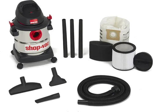 Vista 3 de Shop-Vac 5989300 Aspiradora en seco y húmedo de acero inoxidable de 5 galones y 4.5 pico HP y accesorios de aspiración para aspiradoras húmedas