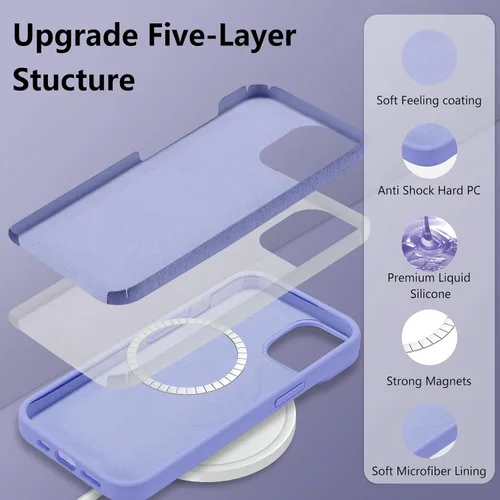 Vista 239 de Funda magnética de silicona para iPhone 13 Pro, color blanco antiguo [Compatible con Magsafe] [Forro de microfibra suave antiarañazos], funda