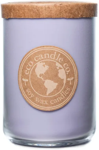 Vista 100 de ECO CANDLE CO. Vela reciclada, té negro y miel, 6 oz. - Aromas de té picante, nuez moscada, miel y naranja - 100% cera de soja, sin plomo, etiqueta