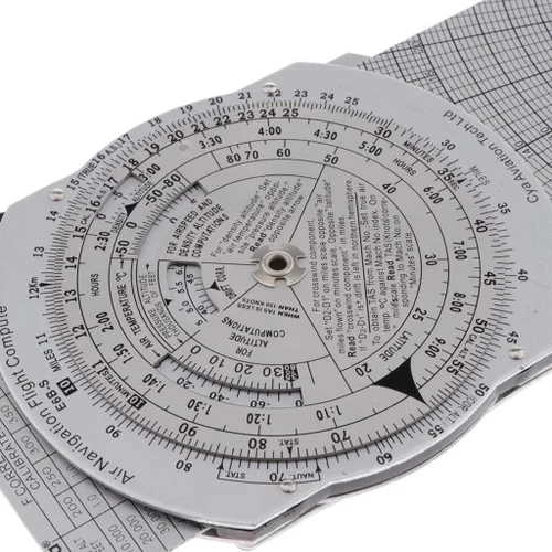 Vista 7 de Calculadora de computadora E6-B Regla deslizante para resolver la velocidad del tiempo