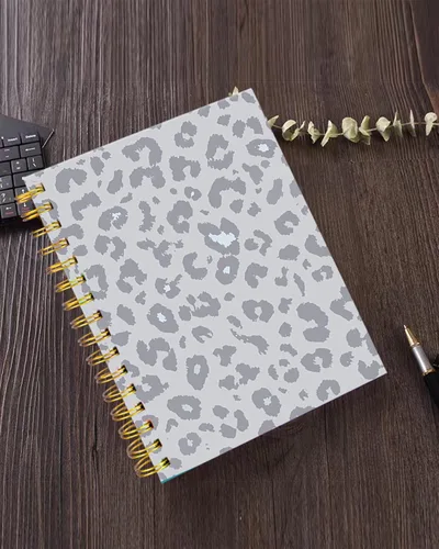 Vista 5 de iampanda Cuaderno de diario en espiral, encuadernación fuerte de doble alambre con papel de primera calidad para niñas y mujeres, guepardo de lujo