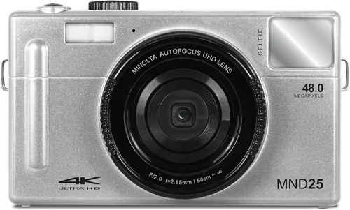 Vista 6 de Minolta Cámara digital de enfoque automático de 48 MP con espejo selfie, video 4K Ultra HD, zoom digital de 16x, LCD de 3.0 pulgadas, detección