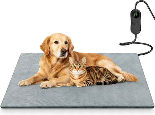Vista 11 de Cama térmica para gatos para mascotas, gatos, perros, almohadilla Temperatura ajustable, 6 niveles de calor y 6 modos de temporizador, cable