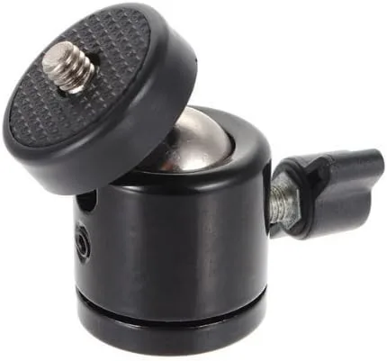 Vista 3 de AKOAK Soporte de trípode giratorio de 1/4 pulgadas con cabeza de bola para cámara DSLR, soporte de luz de videocámara, paquete de 1