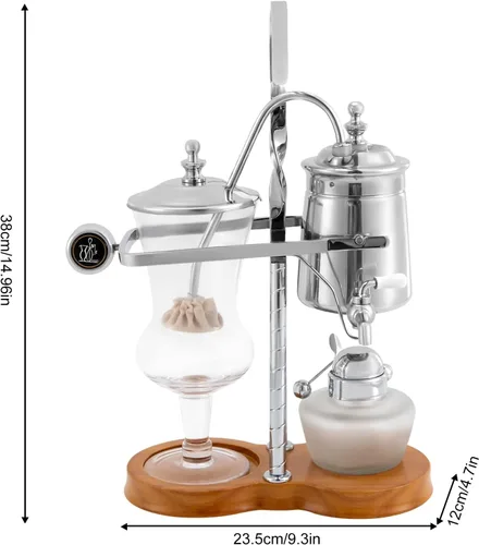 Vista 4 de DYRABREST Cafetera sifón sifón, 5 tazas de sifón de mesa sifón (sifón), cafetera de mesa de borosilicato para el hogar, cafeterías y oficinas