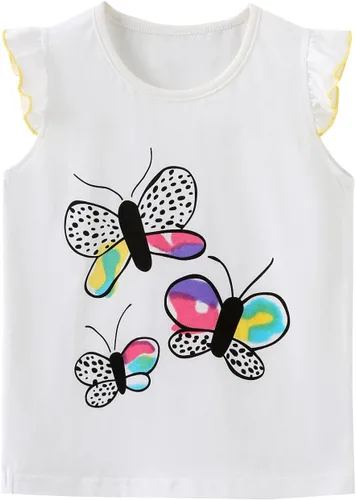 Vista 2 de Conjunto de camiseta sin mangas y shorts para niñas, ropa para verano, set de 2 piezas, 2 a 7 años