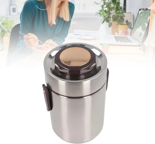 Vista 6 de Ejoyous Lonchera aislada, 67.6 fl oz 304 acero inoxidable contenedor de aislamiento al vacío para comida caliente, portátil, 3 capas, aislamiento